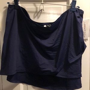 Jantzen Sz 16 Faux Wrap Swim Overskirt Navy Blue NWT